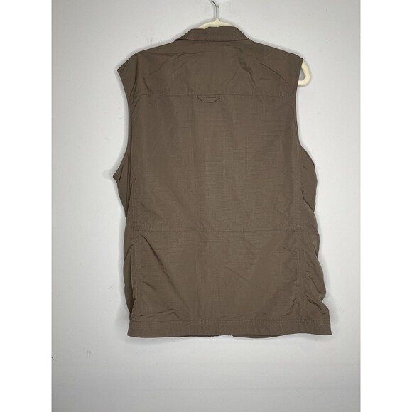 Eddie Bauer Vest Mens Medium Brown Travex Utility Fishing Travel Pockets Outdoor - Picture 7 of 7